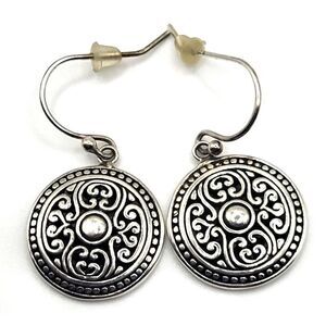 Handcrafted Sterling Silver Dangle Earrings from Bali 'Perfect Alignment' 1.25in